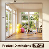 Antok Home Gym Mirror 48"x24" 2PCS, Large Full Length Wall Mounted Mirrors, Frameless Tempered Glass Full Body Mirror for Gym Yoga Dance Studio Garage Bedroom & Bathroom