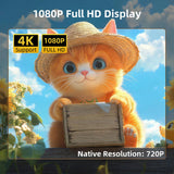 Mini Projector, Portable Projector 4K & Full HD 1080P Support, 270° Rotation Outdoor Projector, Movie Projector Compatible with Smartphone, TV Stick, Laptop, PS4, HDMI, USB