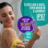 GuruNanda Compact Water Dental Flosser, Portable Travel Size Oral Irrigator Flosser with Collapsible 180 ml Tank, Smart Timer, 4 Flossing Modes, TSA-Friendly - Lavender