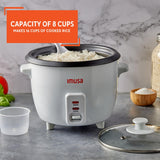 Electric Nonstick Rice Cooker 8-Cup (Uncooked) 16-Cup (Cooked), White Imusa