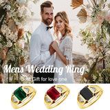 Oseew Emerald Cut Ruby Ring for Men 10k/14k/18k Gold Created Mens Ruby Gemstone Rings Luxury Jewelry Customized 2-6 Carat Men's Ruby Ring Engagement Ring Promise Ring For him