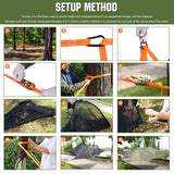 Generic Camping Hammock Tent with Mosquito Net & RainFly 2-Person Tree Tent Hammock for Outdoor Backpacking Hiking 660 LBS Load Capacity