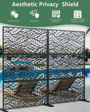 Metal Privacy Screen Outdoor Set of 2, 72" H×47" W Privacy Fence, Privacy Fence Panels