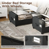 VicHomey Under Bed Storage With Wheels, XXXXL Large Underbed Storage Organizer, 90L Capacity, for Shoes, Clothes, Blankets, Bedding