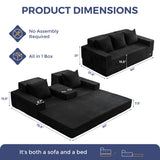MAXYOYO Sofa Bed, 80-Inch Oversized Boneless Loveseat, 2 Cup Holders