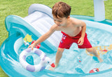 Intex Gator 6.6' x 5.6' x 4" Outdoor Inflatable Kiddie Pool Water Play Swim Center