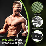 WHATAFIT Resistance Bands, Exercise Bands，Resistance Bands for Working Out, Work Out Bands with Handles for Men and Women Fitness, Strength Training Home Gym Equipment Green