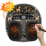 Foot Massager Machine with Heat,Shiatsu Foot Massager Home with Air Compression,Adjustable Electric Massager Machine for Feet Office,Wireless Control,DIY Gifts Draw Patterns for Man &Women,Black