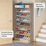 Tribesigns 2PCS Shoe Cabinet, 9 Tiers 40-45 Pairs Heavy Duty Wood Freestanding Shoe Storage Cabinet, 70.8'' Tall Shoe Cabinet with Open Storage for Entryway (Beige Gray)