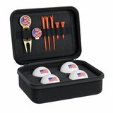 Jiskan Premium Golf Gifts for Men Golfers Unique Golf Accessories Set with Gift Box Customized Case 4 Golf Balls + More