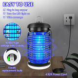 Bug Zapper Outdoor, Mosquito Zapper with LED Light, Fly Zapper Outdoor Indoor, Insect Zapper Electric Fly Traps LUOJIBIE