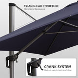 PURPLE LEAF Patio Cantilever Umbrella 10' x 13' Large Space for Pool Navy