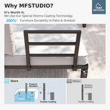 MFSTUDIO 6-Seat Metal Patio Sofa Sectional Set with Gray Cushions