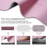 Yoga Mat Pink Extra Thick 8MM, High Density Exercise Mats Non Slip for Home Workout, Pilates Mat with Strap for Women Men, Eco Friendly Mat Thick FARINOK