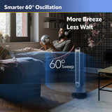 Oscillating Tower Fan, 3 Quiet Speeds, Timer, Remote Control, for Bedroom, Kitchen, Office, 36", Black, 2511 Lasko