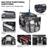 Rabjen Fishing Tackle Bag with Rod Holders & Cooler Main Compartment – Large Capacity Fishing Bag for Organized Gear Storage