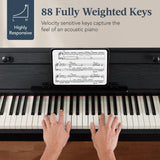 Best Choice Products 88-Key Weighted Full Size Digital Piano, Modern Desk Keyboard w/Metal Legs, 3 Sustain Pedal, MIDI, Headphone Jack - Black