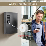 32 Key Lock Box Wall Mount, Smart Key Cabinet One Time Password/APP Bluetooth/Fixed/Wi-Fi Remote/Key Unlock DiDiHere