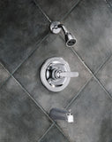 Delta Faucet Foundations Chrome Shower Faucet Set with 2-Spray Chrome Shower Head, Tub and Shower Trim Kit, Shower Faucet Sets Complete, Chrome BT1341 (Valve Not Included)