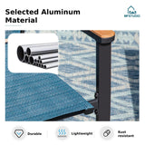 MFSTUDIO Stackable Patio Dining Chairs Set of 6, Aluminum & Textilene, Blue