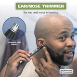 Wahl Micro Groomsman Battery Personal Trimmer for Hygienic Grooming with Rinseable, Interchangeable Heads for Eyebrows, Neckline, Nose, Ears, & Other Detailing - 05640-600