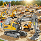 BLQCSLH Excavator Set，rc Dump Truck Command The Site Conquer The Dir，2.4Ghz Remote Control Construction Vehicle Set Children's Toys，Alloy Material Simulate True Scale (Excavator)