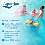 Aquarian Phoenix Round Above Ground Swimming Pool Kit, 18' x 52" - Includes Ladder, Sand Filter Pump, Thru-Wall Skimmer, Liner & Leaf Net, Steel Frame w/Galvanized Walls, Outdoor or Backyard Setup
