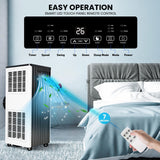 Portable Air Conditioners, 8000 BTU Fast Cooling AC Unit for Rooms Up to 350 Sq.Ft, 4-In-1 Portable AC with Remote, Sleep Mode, Dehumidifier, Window Venting Kit for Home/Office