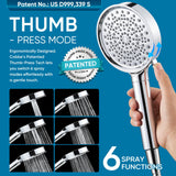 Cobbe Filtered Shower Head with Handheld, High Pressure 6 Spray Mode Showerhead with Filters, Water Softener Filters Beads for Hard Water - Remove Chlorine - Reduces Dry Itchy Skin, Chrome