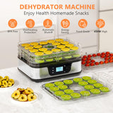 Food Dehydrator, 5 Stainless Steel Trays, 72H Timer & Temp Control up to 167°F, 400W Food Dryer, Recipe Book for Jerky, Fruit, Meat, Vegetables, Herbs, BPA-Free