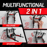 Yes4All Multifunctional Wall Mounted Pull Up Bar Chin Up Bar Dip Station for Home Gym Workout, Power Tower Set Training Equipment Fitness Supports 515 lbs Yes4All