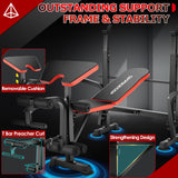 OPPSDECOR 900LBS All in One Weight Bench Set with Squat Rack Adjustable Workout Bench with Leg Developer Preacher Curl Rack Fitness Strength Training