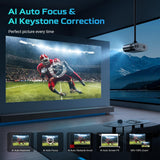 [Google TV/Voice Control]GooDee 4K UHD Smart Projector with WiFi and Bluetooth, Portable Movie Projector Applicable to Prime Video,YouTube Built-in, Dolby Sound Home Theater for Indoor/Outdoor