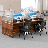 4 Person Office Cubicle Workstation Desk, 94.5" Modular Office Computer Team Workstations
