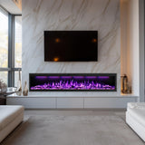40" WiFi Electric Fireplace Insert, Ultra-Narrow Bezel Fireplace Heater with APP Control, 3 Top Light Colors, 13 Flame & Fuel Bed Colors, 9H Timer, Recessed/Wall Mounted, 750/1500W, Black
