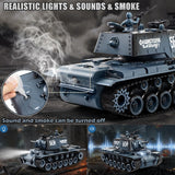 Supdex 1:18 Remote Control Tank, 2.4Ghz Soviet Union KV1 RC Tank Model Toys, 15 Channel Battle Army Toy with Smoke, Light and Sound, Military RC Vehicle for Adult and Kid That Shoot