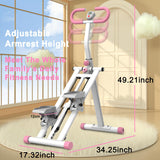 KINMAC Stair Stepper with Adjustable Resistance for Home - Upgrade Climber Workout Machine with LCD Tracking & Space-Saving Design | Ideal for Home Gym, Apartment & Office (White Pink)