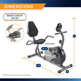 Marcy Magnetic Recumbent Bike with Adjustable Resistance and Transport Wheels NS-716R, 11.00 x 22.00 x 31.00" MARCY