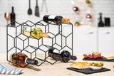 Gusto Nostro Countertop Wine Rack - 14 Bottle Freestanding Modern Black Metal Small - 3 Tier Tabletop Wine Holder Stand for Cabinet, Pantry