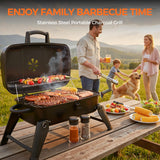 MASTER COOK Portable Charcoal Grill, Foldable Lightweight BBQ Grill with 330 sq.in. Cooking Area and Adjustable Air Vent Outdoor RV, Hiking, Camping, Patio, Tailgating