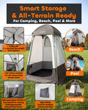 Portable Camping Shower Tent 7.8FT - Outdoor Shower Enclosure & Toilet Tent with Mesh Floor, Carry Bag, Lightweight Sturdy Easy Setup for Camping Beach Hiking Travel, Privacy Shelter Changing Room