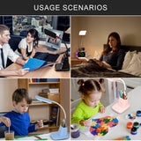 Vicsoon Desk Lamp with Wireless Charger - LED Desk Lamps for Home Office with Pen Holder, 800LM, 3 Color Modes, Flexible Arm, Eye-Caring White Table Lamps for Home College Dorm Room Christmas Gifts