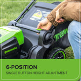 Greenworks 60V 17" Brushless (Push) Lawn Mower, 4.0Ah Battery and 3A Charger