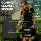 FARMER'S DEFENSE Lightweight Garden Apron with Canvas Pockets | Waterproof, Adjustable, Stick Resistant, Eco-Friendly, Durable | Outdoor Gardening Work and Kitchen Cooking Tasks | Cream - S/M