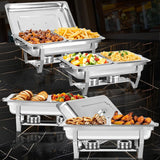 Erweater Chafing Dishes for Buffet 9QT, 4 Pack Chafing Dishes Chafers and Buffet Warmers Sets, Food Warmer for Parties, Catering Supplies Buffet Dispaly