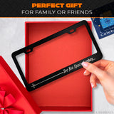 Anime License Plate Frame - 12.2x6.3 Aluminum License Plate Frame Funny with Sleek Matte Black Finish, Standard US/Canada Fit, Screws & Clips Included - Anime Car Accessories for Cars, Trucks & SUVs