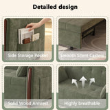 62.9" Pull Out Sofa Bed with Storage, Convertible Sleeper Sofa Green
