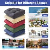 Patio Chair Cushions with Ties, 19x19+5” Tufted Outdoor Seat Cushions, Waterproof Patio Furniture Cushions, Outdoor Dining Chair Pads