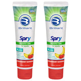 Brilliant Oral Care Kids Fluoride Free Toothpaste, Spry Gel with Xylitol, Strawberry Banana Flavor for Ages 3+ Months, 2 fl oz, 2 Pack