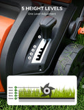 Aspiron 16” Artificial Turf Sweeper, 2000w Artificial Turf Vacuum Grass Sweeper 15 Amp Lawn Sweeper Yard Power Brush with 55L Removable Leaf Collection Bag, Quick-Fold, Keeps Clear Sweepy Box, Pumpkin